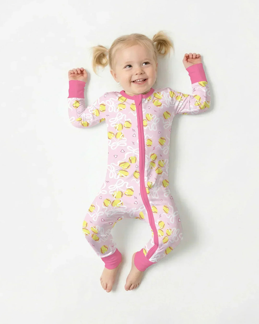 Softball Cherry Mom And Girl Matching Bamboo Convertible Zippy