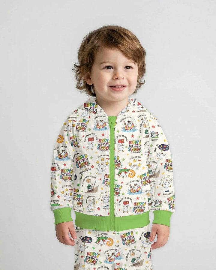 Silly Goose Happy Last Day of School Bambus-Kapuzenjacke mit Reißverschluss