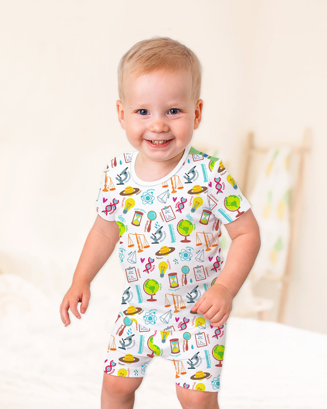 Schlafanzug-Set zweiteilig, kurze Ärmel, kurze Hose, Bambus