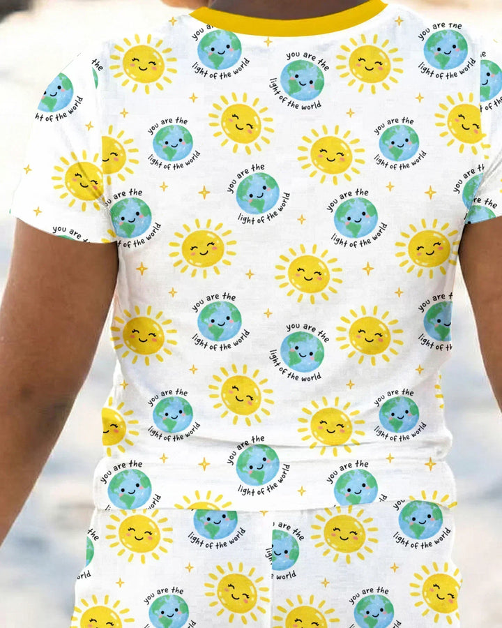 Zweiteiliges, kurzärmliges Pyjama-Set mit Marienkäfern
