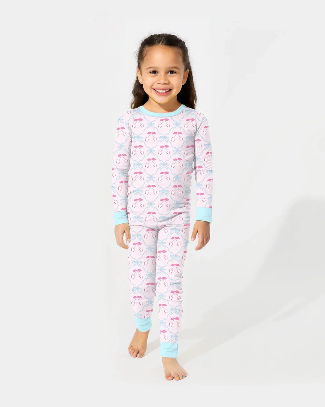 Zweiteiliges Langarm-Pyjama-Set mit Sommerfrüchten