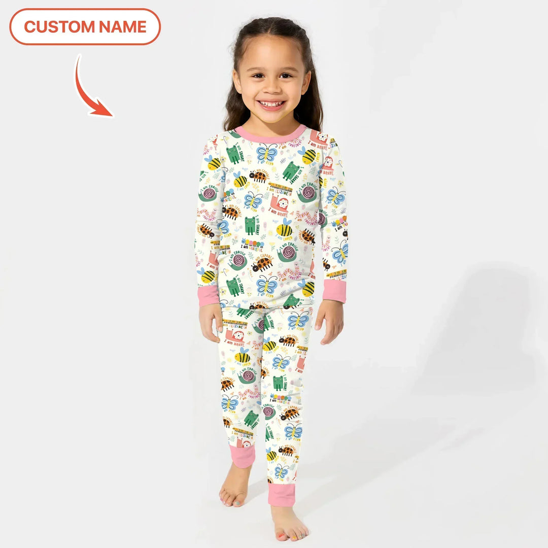 Zweiteiliges Langarm-Pyjama-Set mit Sommerfrüchten
