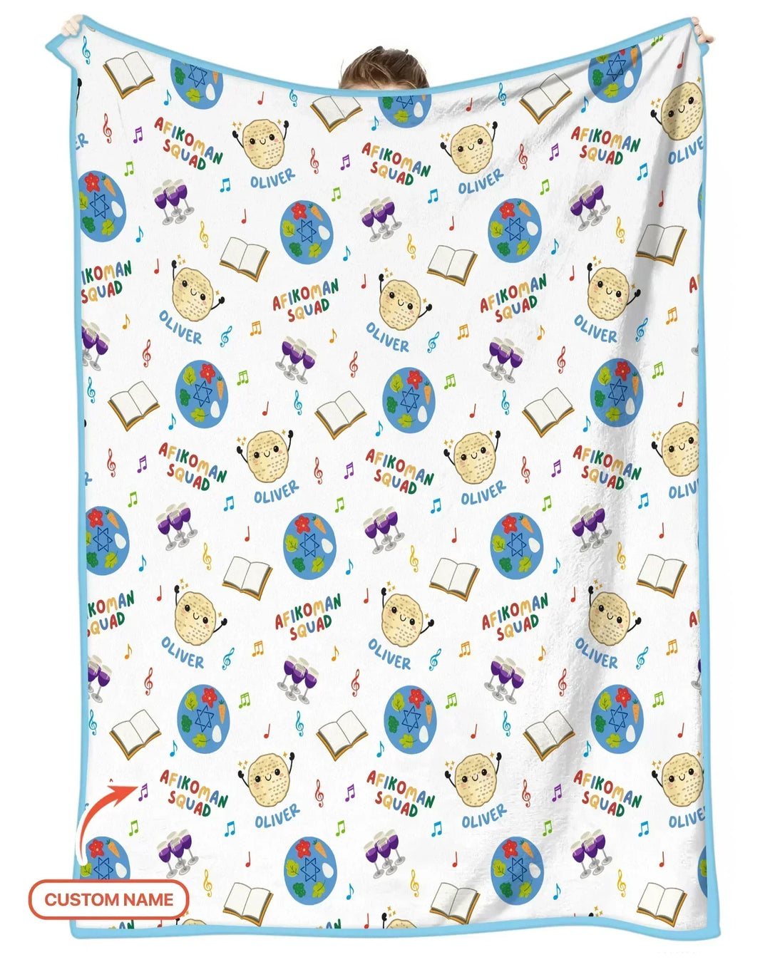 Custom Name Passover Afikoman Squad Bamboo Blanket