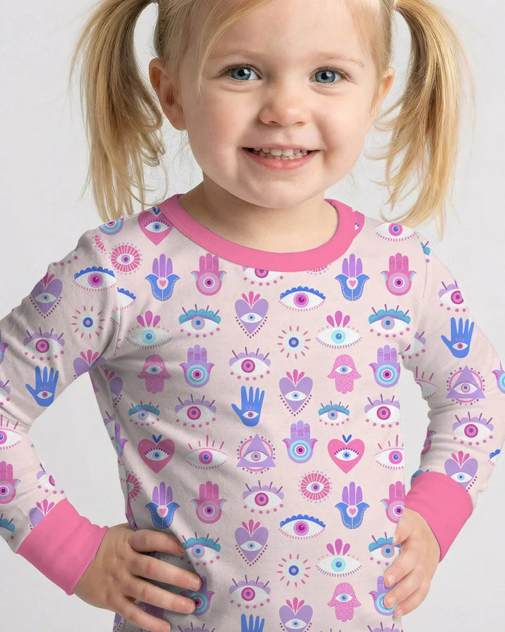 Zweiteiliges Langarm-Pyjama-Set mit Sommerfrüchten
