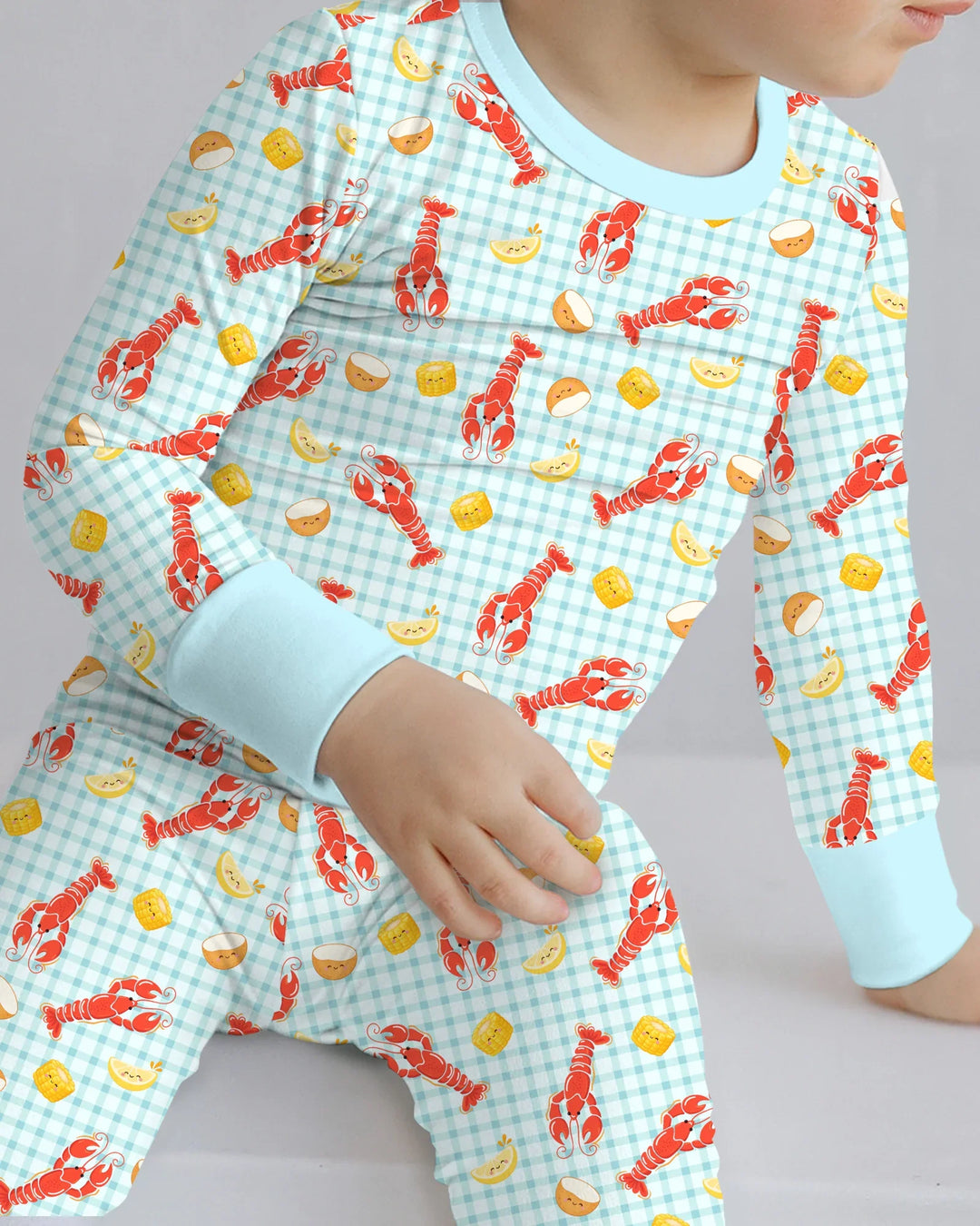 Zweiteiliges Langarm-Pyjama-Set mit Sommerfrüchten
