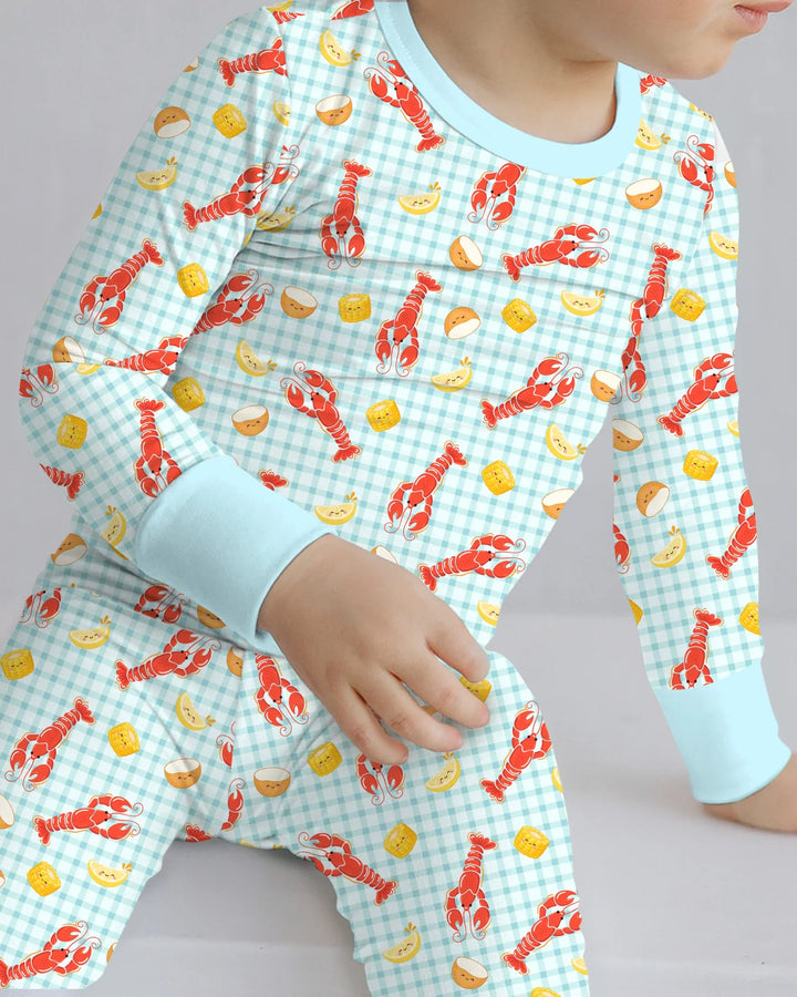 Zweiteiliges Langarm-Pyjama-Set mit Sommerfrüchten