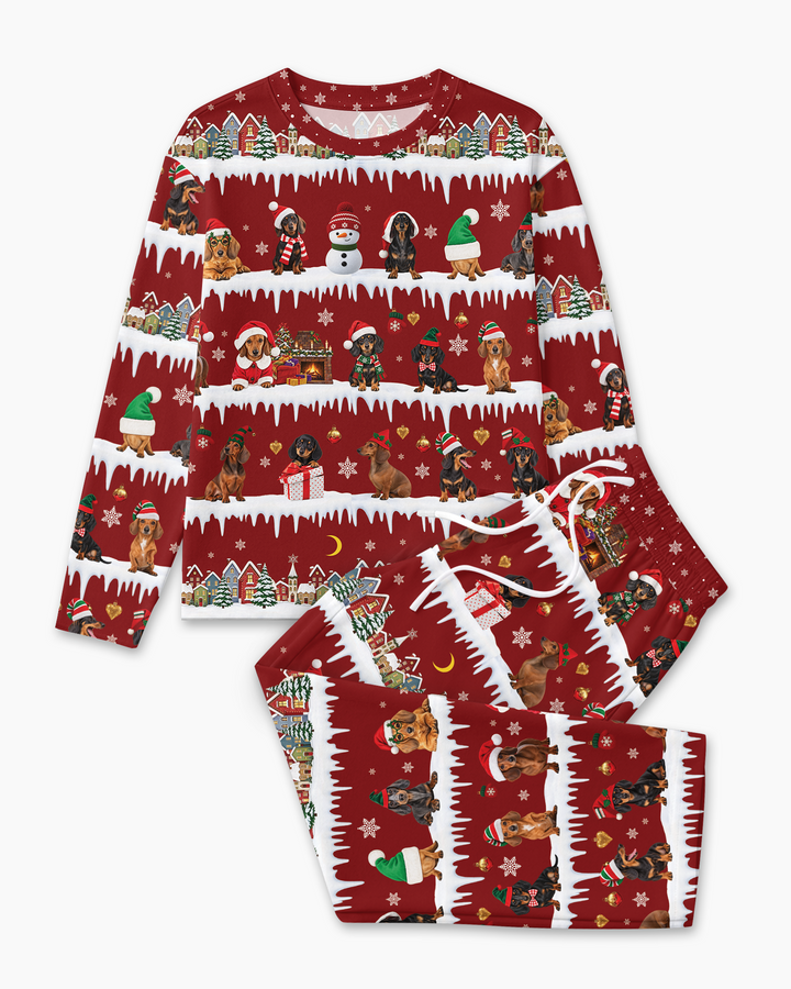 Dachshund Through The Snow Bamboo Men's Pajama Set