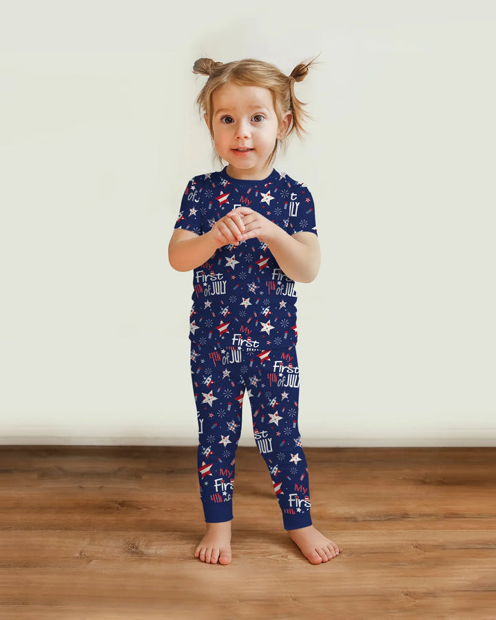 Zweiteiliges, kurzärmliges Pyjama-Set mit Marienkäfern