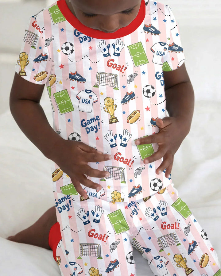 Zweiteiliges, kurzärmliges Pyjama-Set mit Marienkäfern