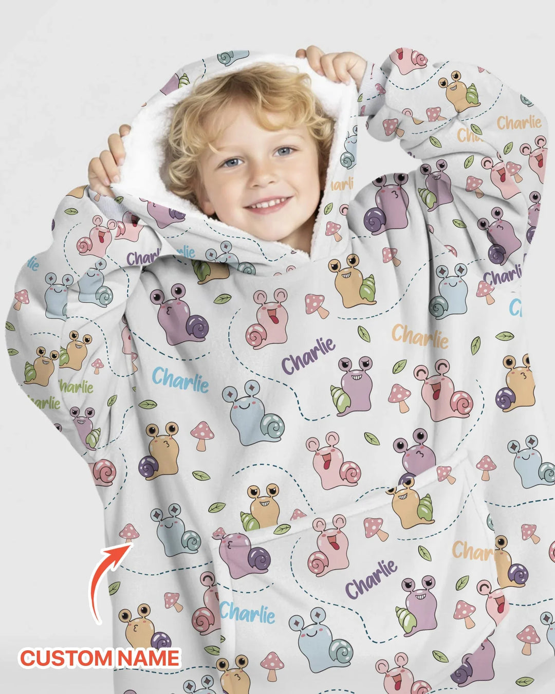 Personalisierbare Decken-Hoodie aus Bambus „Snailed it!“