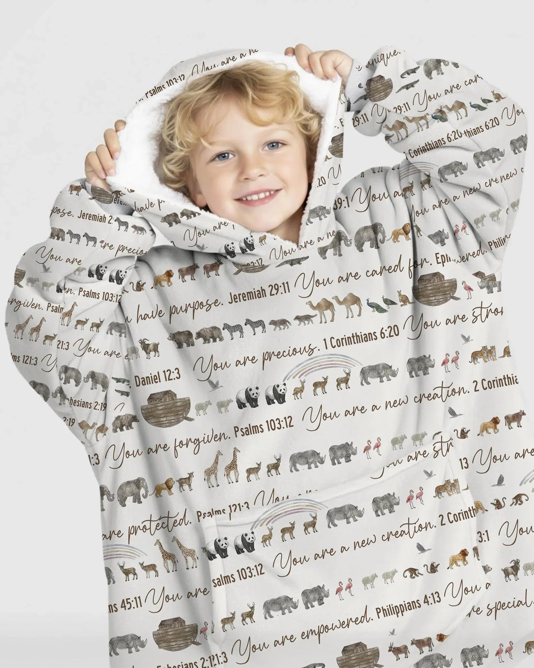 Biblical Noah's Ark Wearable Bamboo Blanket Hoodie