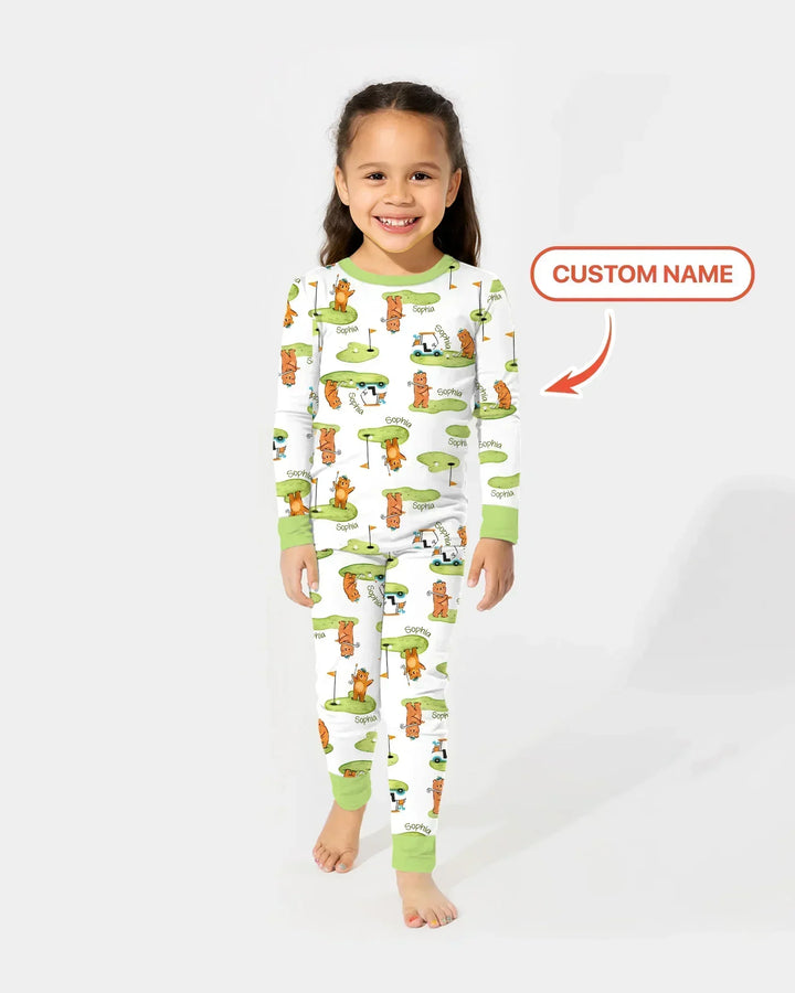 Zweiteiliges Langarm-Pyjama-Set mit Sommerfrüchten