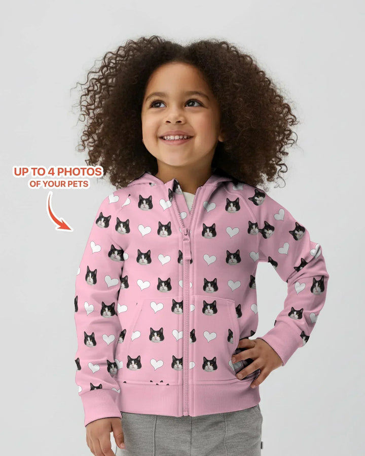 Personalisierter Hoodie mit Namen und Tierfotos aus Bambus