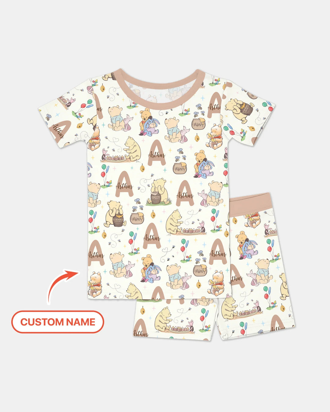 Zweiteiliges Pyjama-Set mit kurzen Ärmeln und Shorts im Sommer-Design
