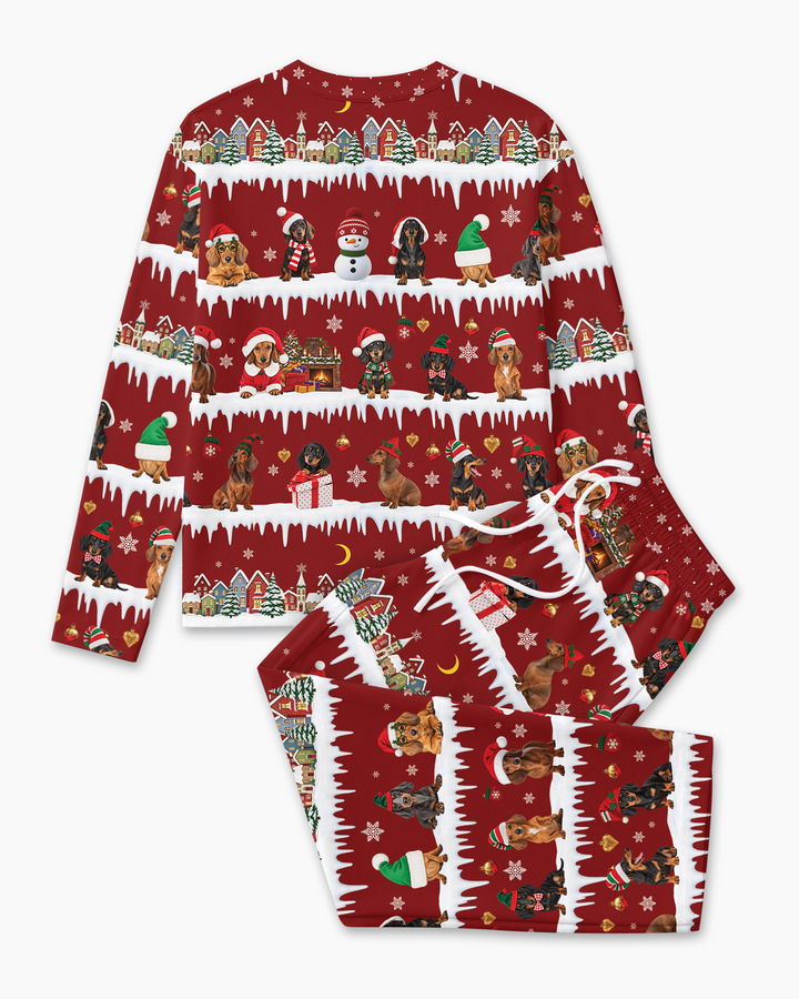 Dachshund Through The Snow Bamboo Men's Pajama Set