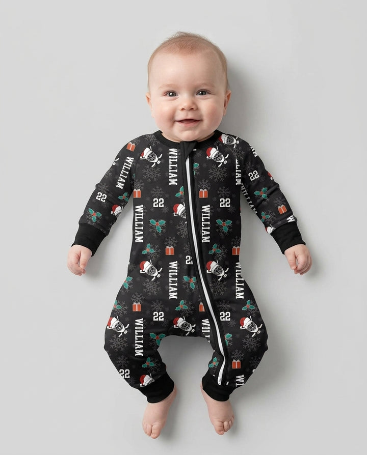 Custom Name Hockey Holiday Bamboo Convertible Zippy