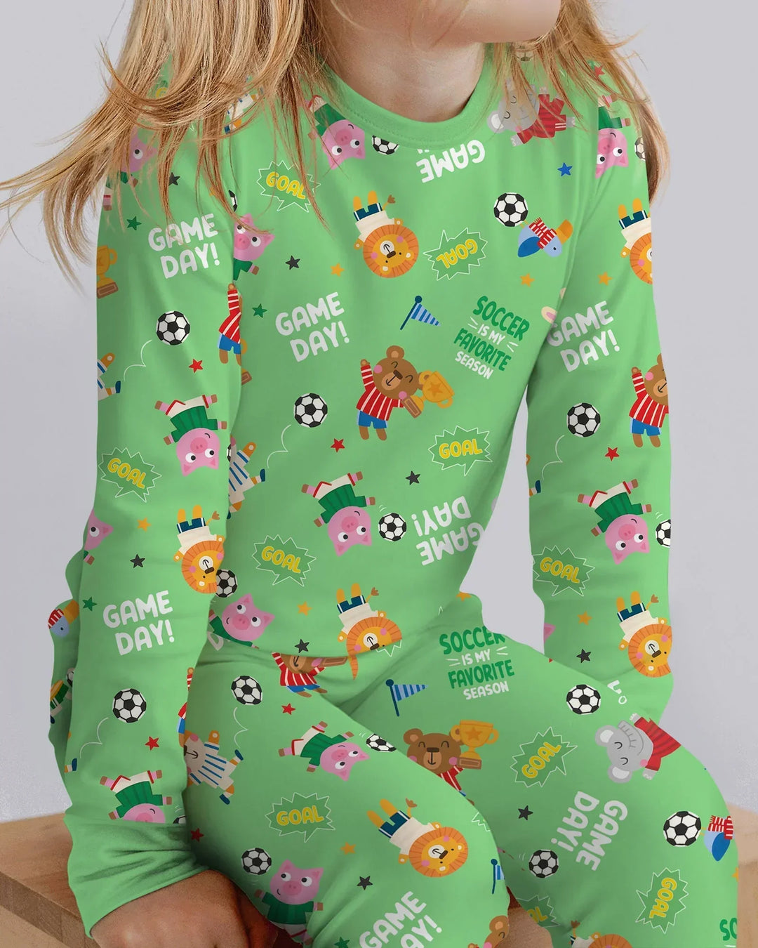 Zweiteiliges Langarm-Pyjama-Set mit Sommerfrüchten
