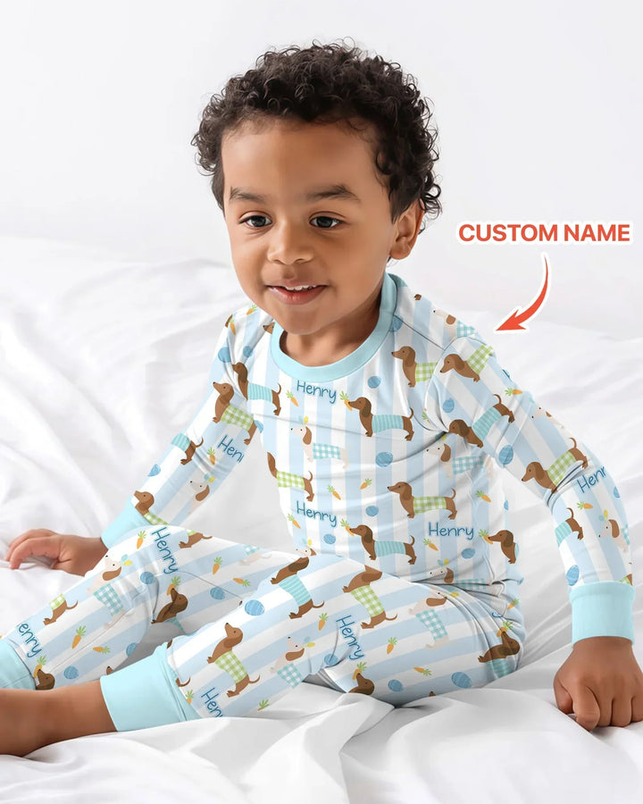 Zweiteiliges Langarm-Pyjama-Set mit Sommerfrüchten