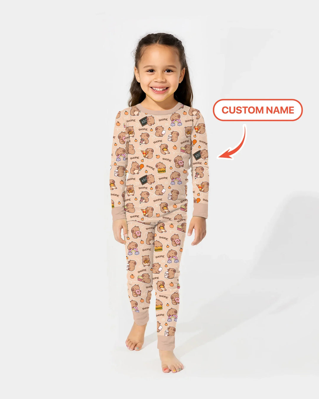 Zweiteiliges Langarm-Pyjama-Set mit Sommerfrüchten