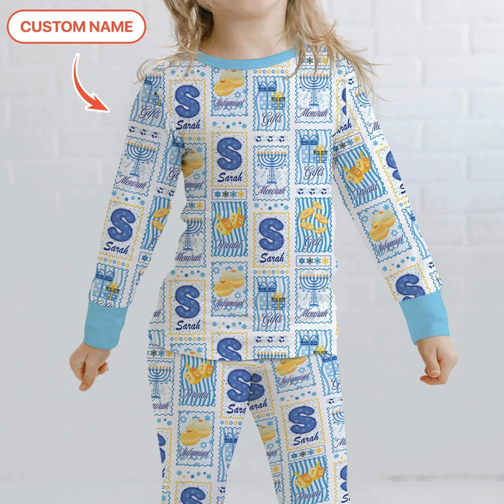 Zweiteiliges Langarm-Pyjama-Set mit Sommerfrüchten