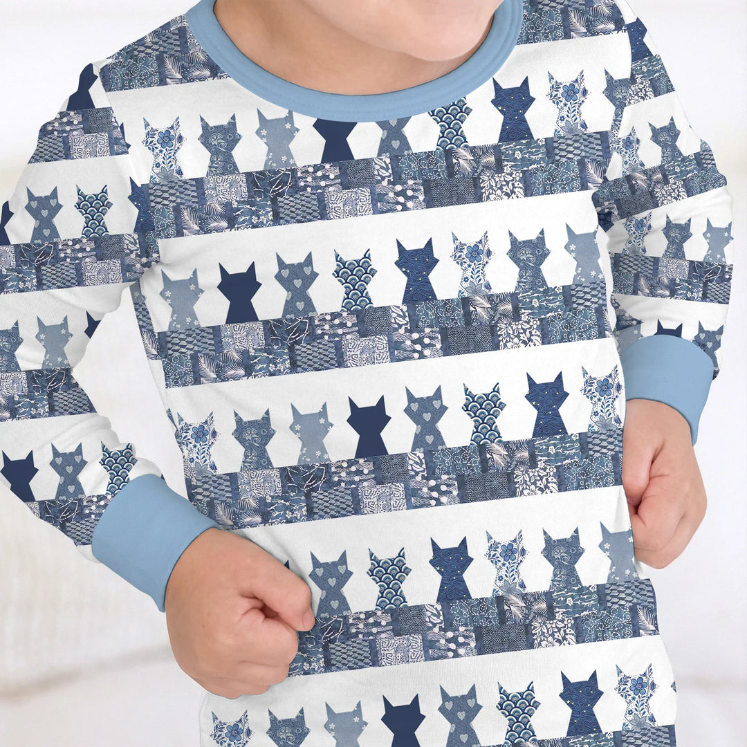 Zweiteiliges Langarm-Pyjama-Set mit Sommerfrüchten