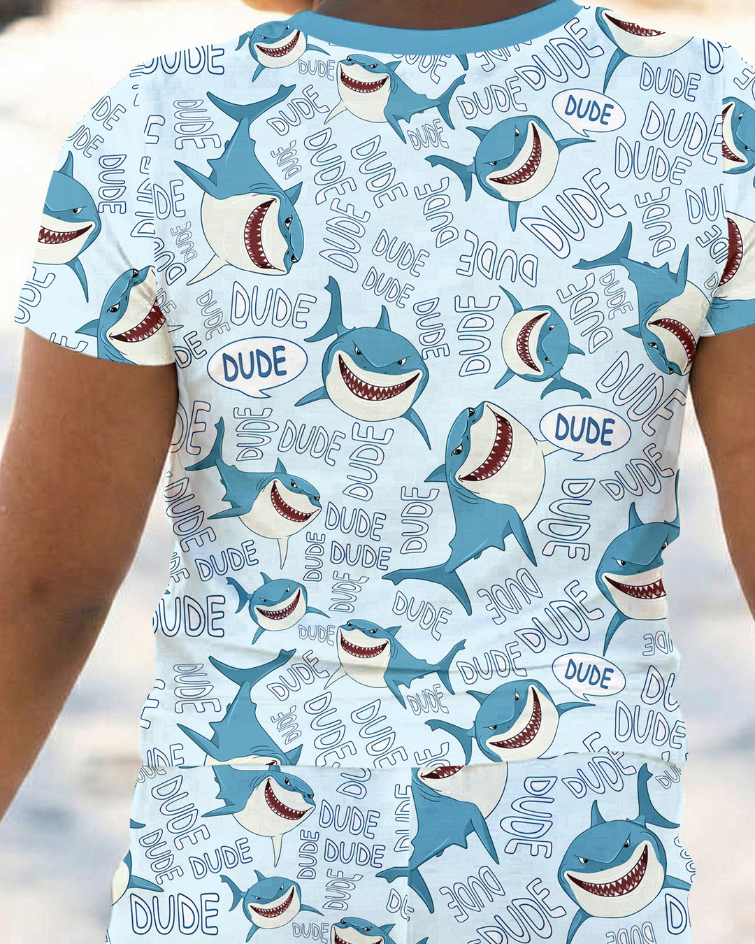 Dude Shark Bamboo Two Piece Short Sleeve Pajama Set