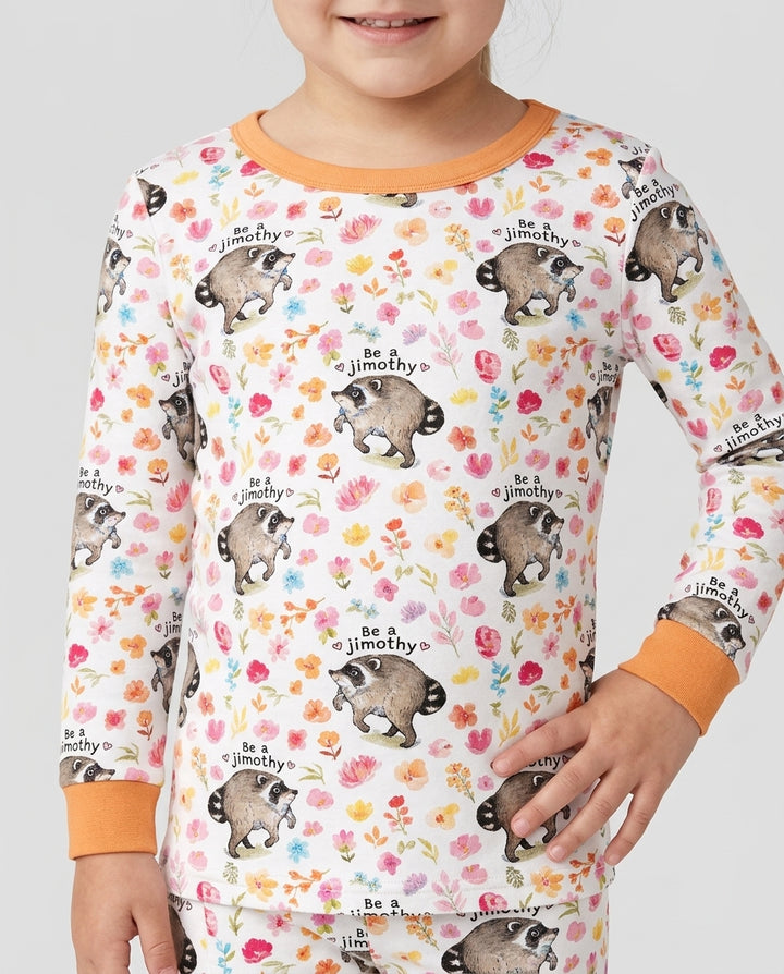 Zweiteiliges Langarm-Pyjama-Set mit Sommerfrüchten