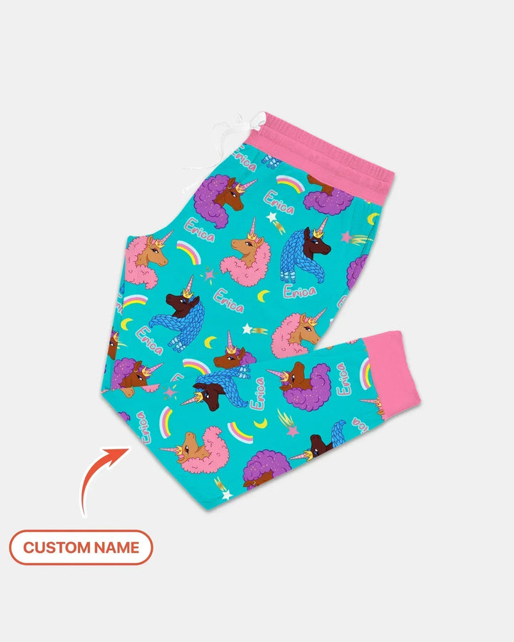 Afrikanisches Astro-Einhorn-Bambus-Damen-Pyjama-Set