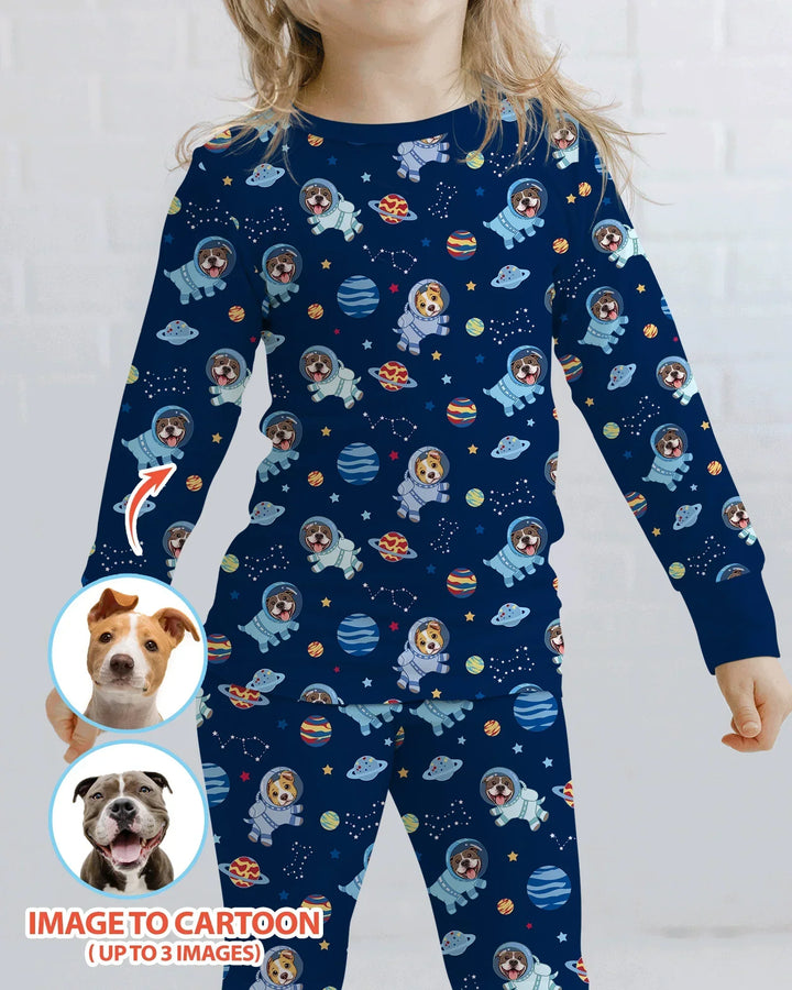Zweiteiliges Langarm-Pyjama-Set mit Sommerfrüchten