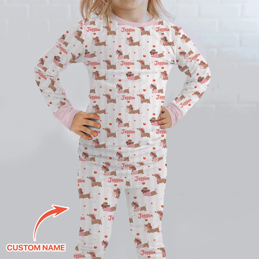 Zweiteiliges Langarm-Pyjama-Set mit Sommerfrüchten