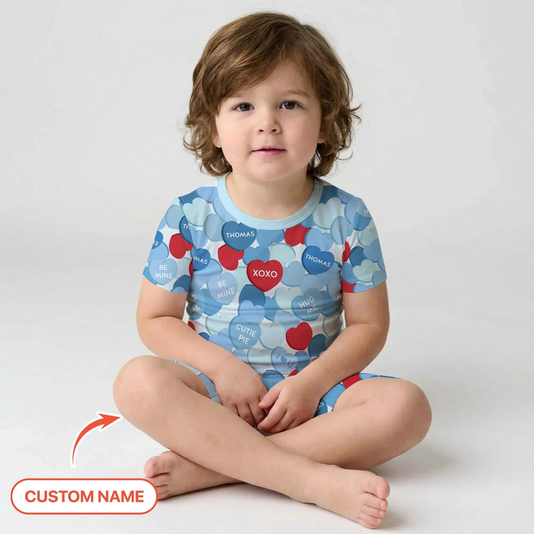 Zweiteiliges Pyjama-Set mit kurzen Ärmeln und Shorts im Sommer-Design