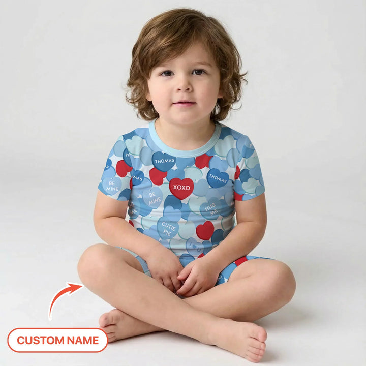 Zweiteiliges Pyjama-Set mit kurzen Ärmeln und Shorts im Sommer-Design