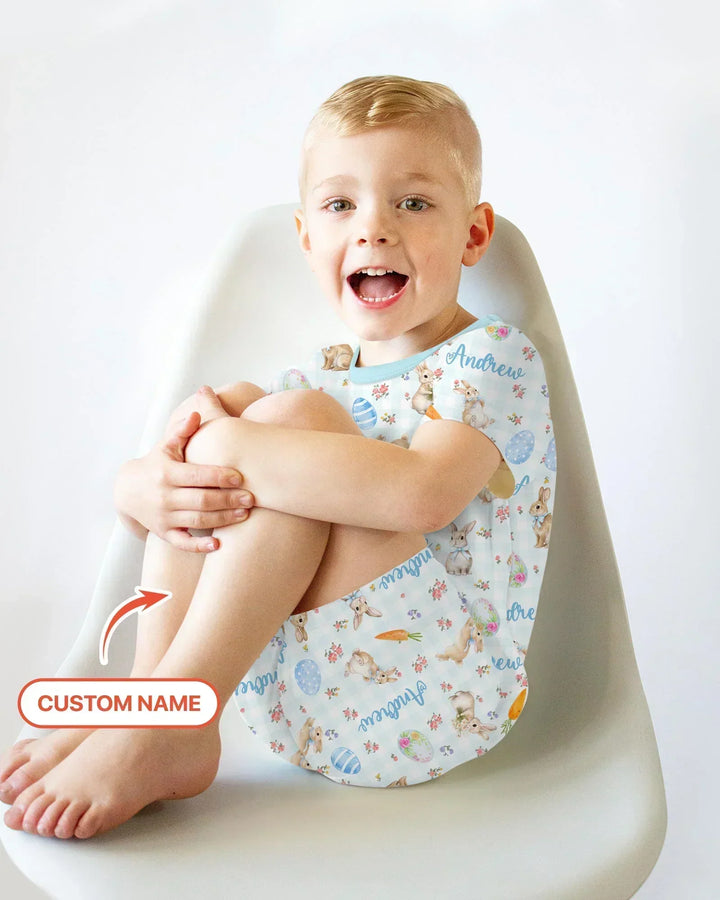Zweiteiliges Pyjama-Set mit kurzen Ärmeln und Shorts im Sommer-Design