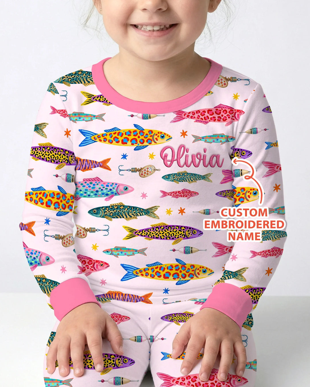 Zweiteiliges Langarm-Pyjama-Set mit Sommerfrüchten