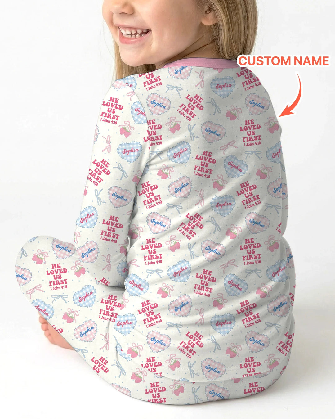 Zweiteiliges Langarm-Pyjama-Set mit Sommerfrüchten