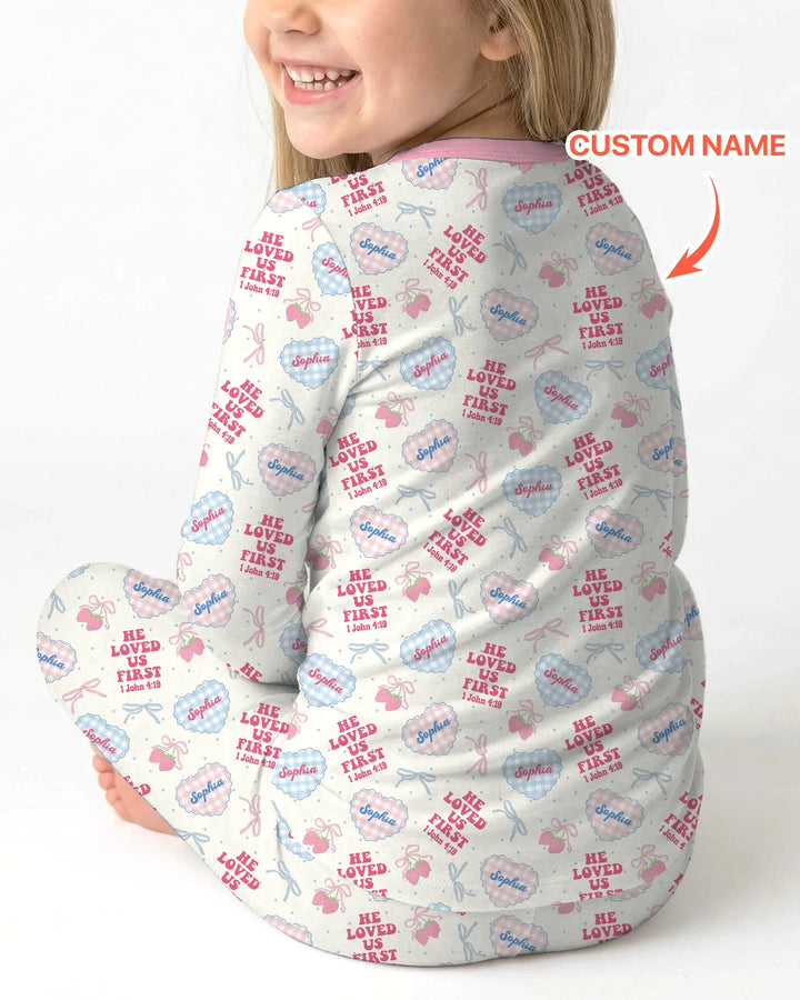 Zweiteiliges Langarm-Pyjama-Set mit Sommerfrüchten