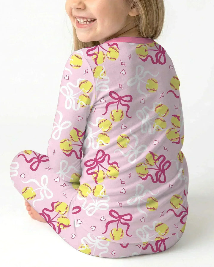 Zweiteiliges Langarm-Pyjama-Set mit Sommerfrüchten