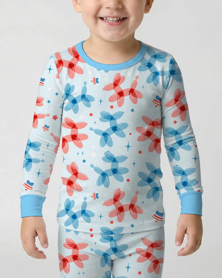 Zweiteiliges Langarm-Pyjama-Set mit Sommerfrüchten