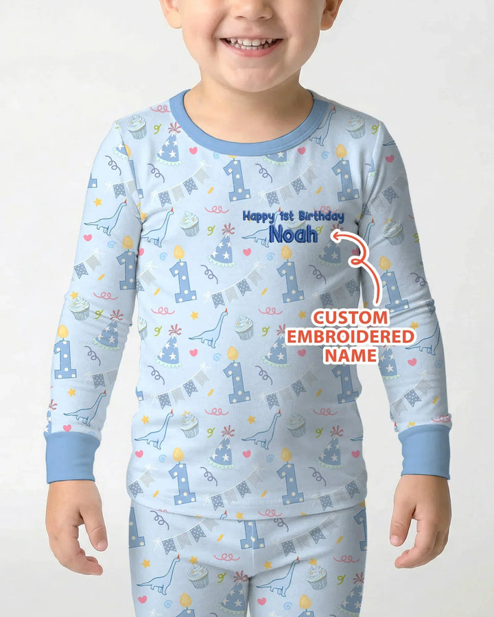 Zweiteiliges Langarm-Pyjama-Set mit Sommerfrüchten