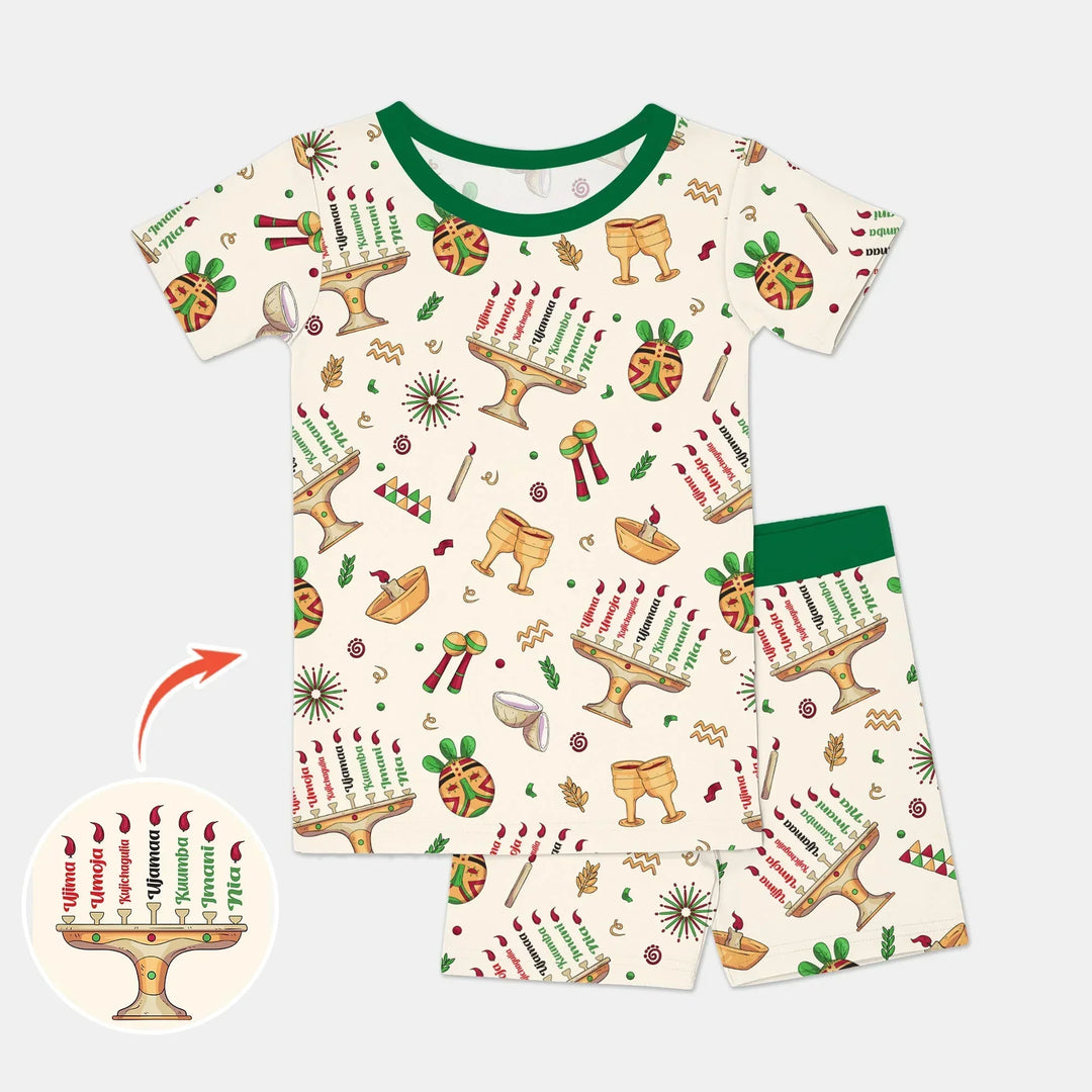 Template Zweiteiliges Pyjama-Set mit kurzen Ärmeln und Shorts