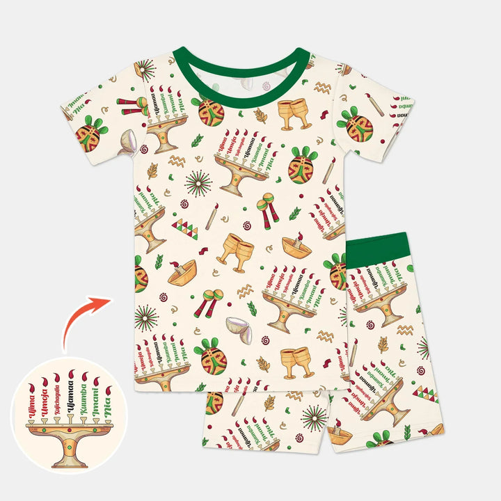 Template Zweiteiliges Pyjama-Set mit kurzen Ärmeln und Shorts