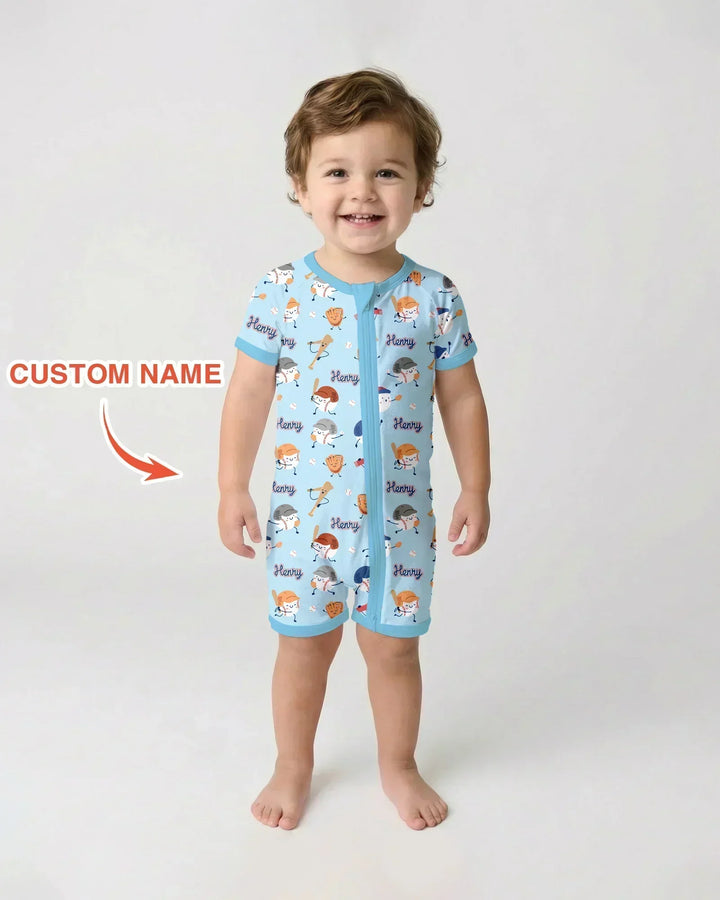 Custom Name Ballparl Family Matching Bamboo Shorty Zippy