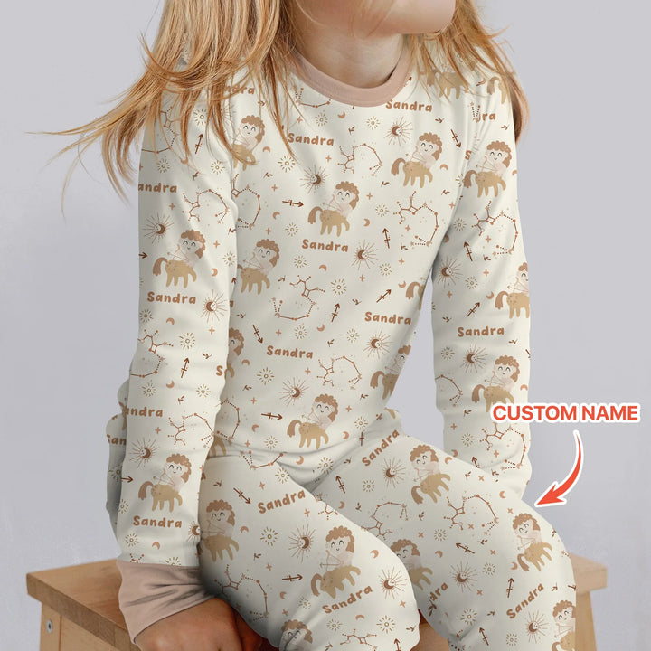Zweiteiliges Langarm-Pyjama-Set mit Sommerfrüchten