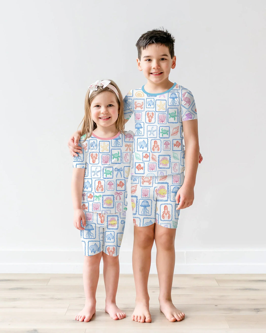Schlafanzug-Set zweiteilig, kurze Ärmel, kurze Hose, Bambus