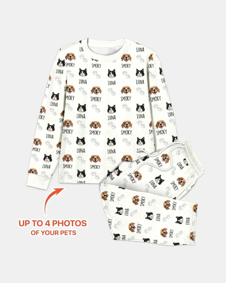 Custom Name and Pet Photos Bamboo Men's Pajama Set