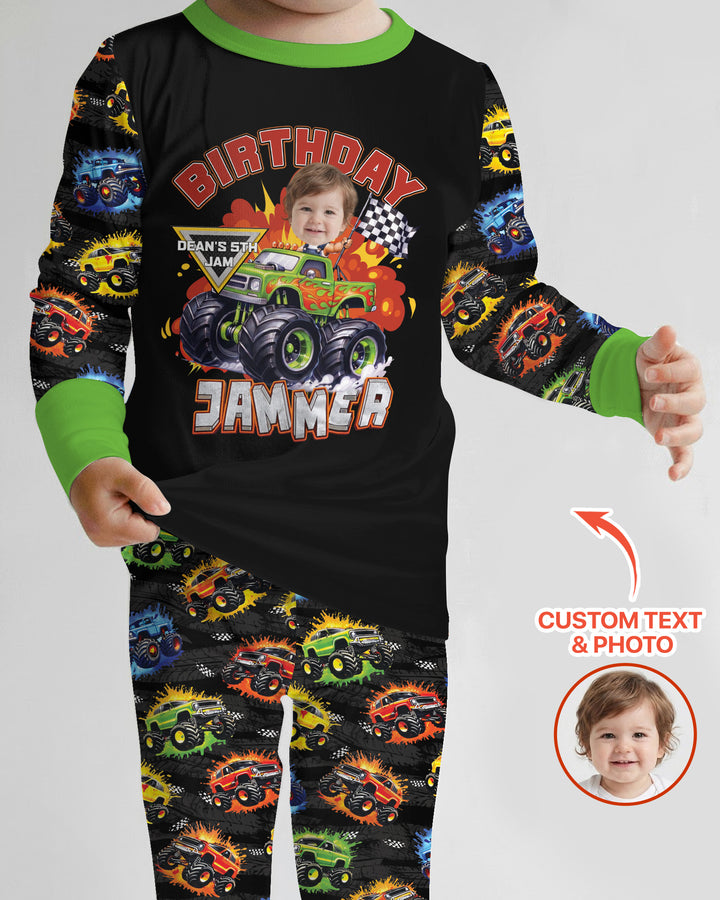Birthday Truck Rally Bamboo Two Piece Long Sleeve Pajama Set