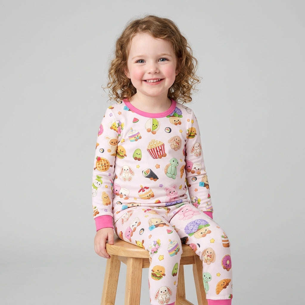 Kawaii Jellycat Bamboo Two Piece Long Sleeve Pajama Set