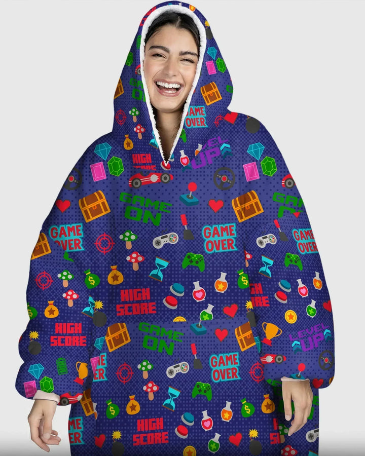 Gamer-Modus An Passender Familien-Bambus-Decken-Hoodie