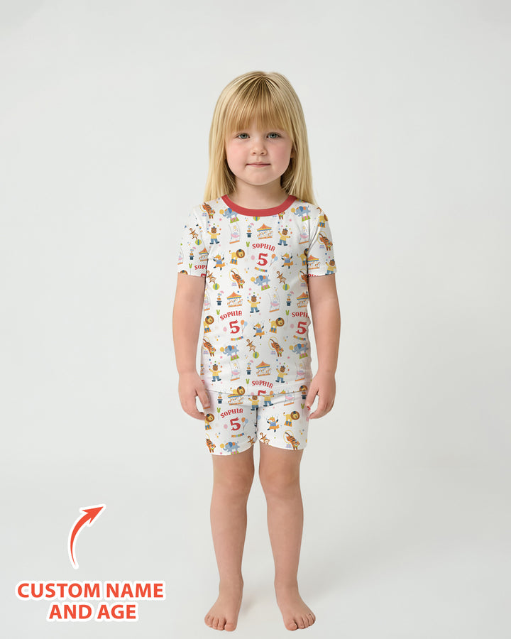 Schlafanzug-Set zweiteilig, kurze Ärmel, kurze Hose, Bambus
