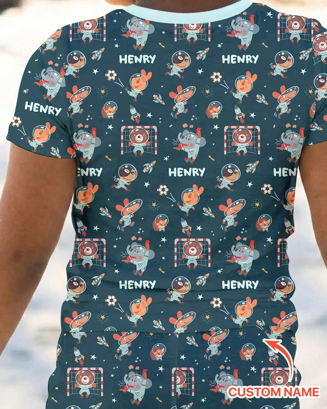 Zweiteiliges, kurzärmliges Pyjama-Set mit Marienkäfern
